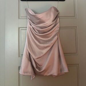 House Of CB Jasmine Oyster Draped Strapless Corset Minidress